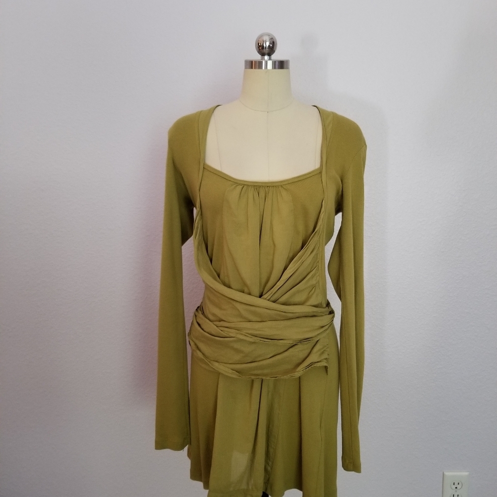 Prairie Underground Chartreuse Green Wrap Tunic